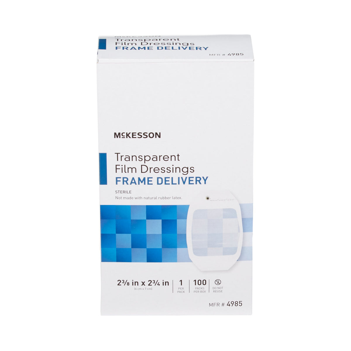 McKesson Octagonal Sterile Dressing with Frame-Style Delivery, 2-3/8 x 2-3/4 Inch, Transparent-Transparent Film Dressing McKesson 2-3/8 X 2-3/4 Inch Frame Style Delivery Octagon Sterile