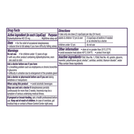 ZzzQuil Nighttime Sleep-Aid LiquiCaps-Sleep Aid ZzzQuil 12 per Box Caplet 25 mg Strength