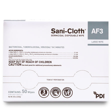 Sani-Cloth® AF3 Germicidal Large Disinfectant Wipes, Individual Packet, 50 ct. - Housekeeping>Cleaners and Disinfectants -...