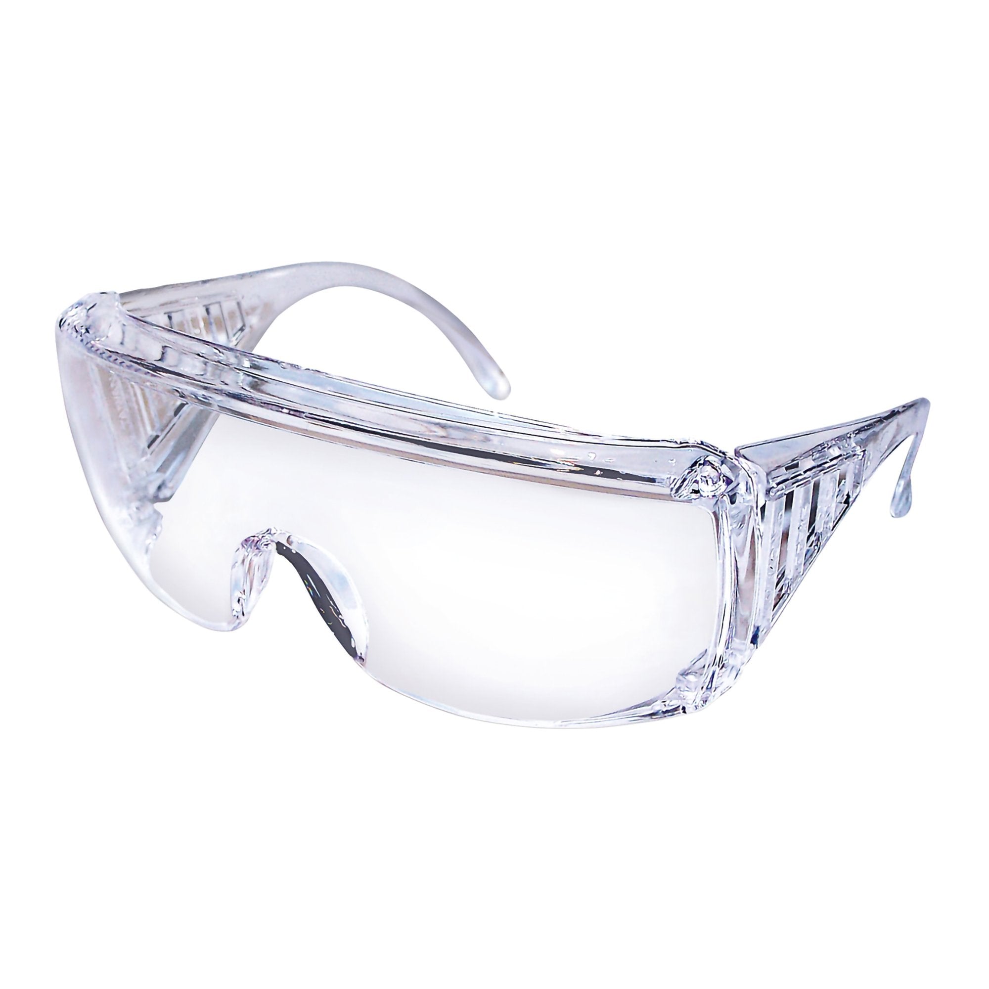 MCR Safety 98 Series Safety Glasses-Safety Glasses Yukon Wraparound Clear Tint Polycarbonate Lens Clear Frame Over Ear One Size Fits Most