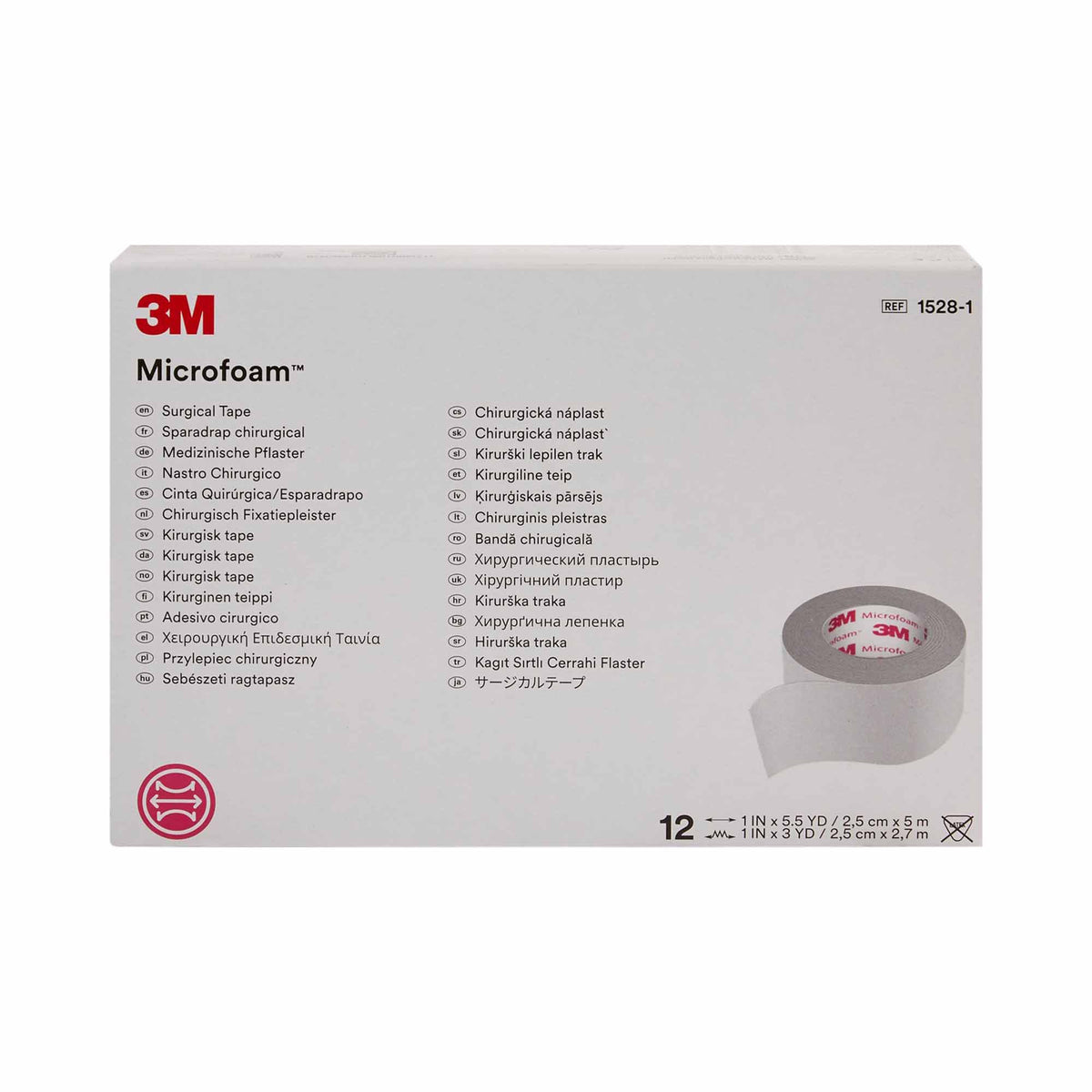 3M™ Microfoam™ Foam / Acrylic Adhesive Medical Tape, 1 Inch x 5-1/2 Yard, White - Wound Care>General Wound Care>Medical Ta...