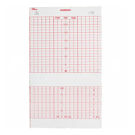 Recording Chart Paper Life Trace® Z-Fold Red Grid - Diagnostic Instruments and Supplies>Diagnostic Recording Paper and Fil...