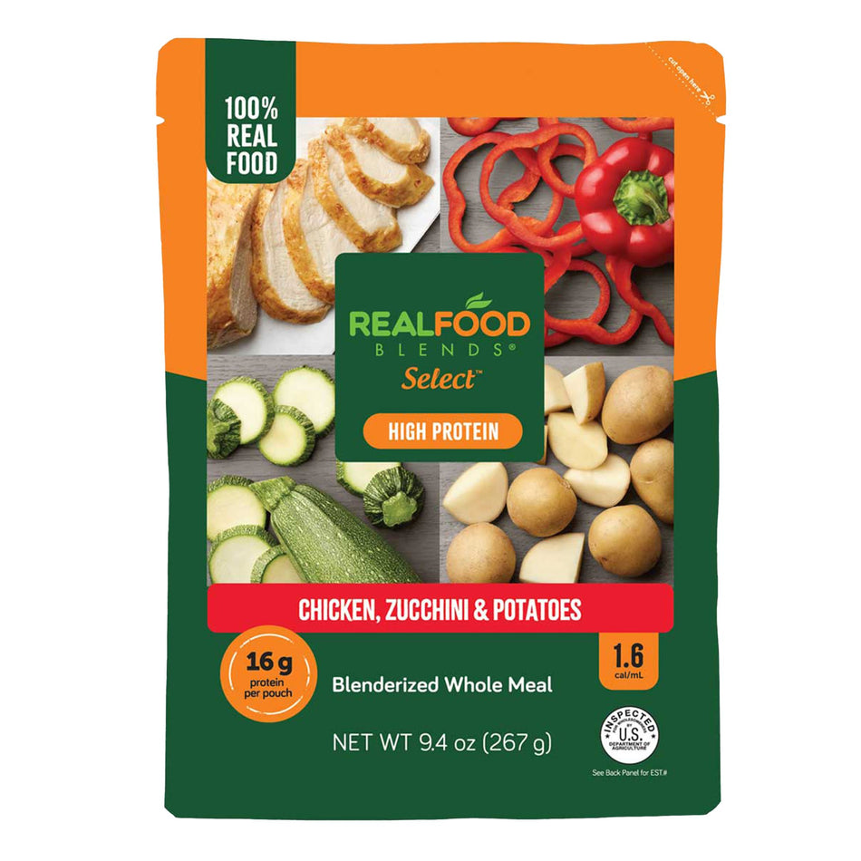 Tube Feeding Formula Real Food Blends® Select™ Chicken / Zucchini / Potatoes Puree 9.4 oz. Pouch - Nutritionals and Feedin...