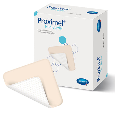 Foam Dressing Proximel® Non-Border 4 X 4 Inch Without Border Waterproof Backing Silicone Face Square Sterile - Wound Care>...