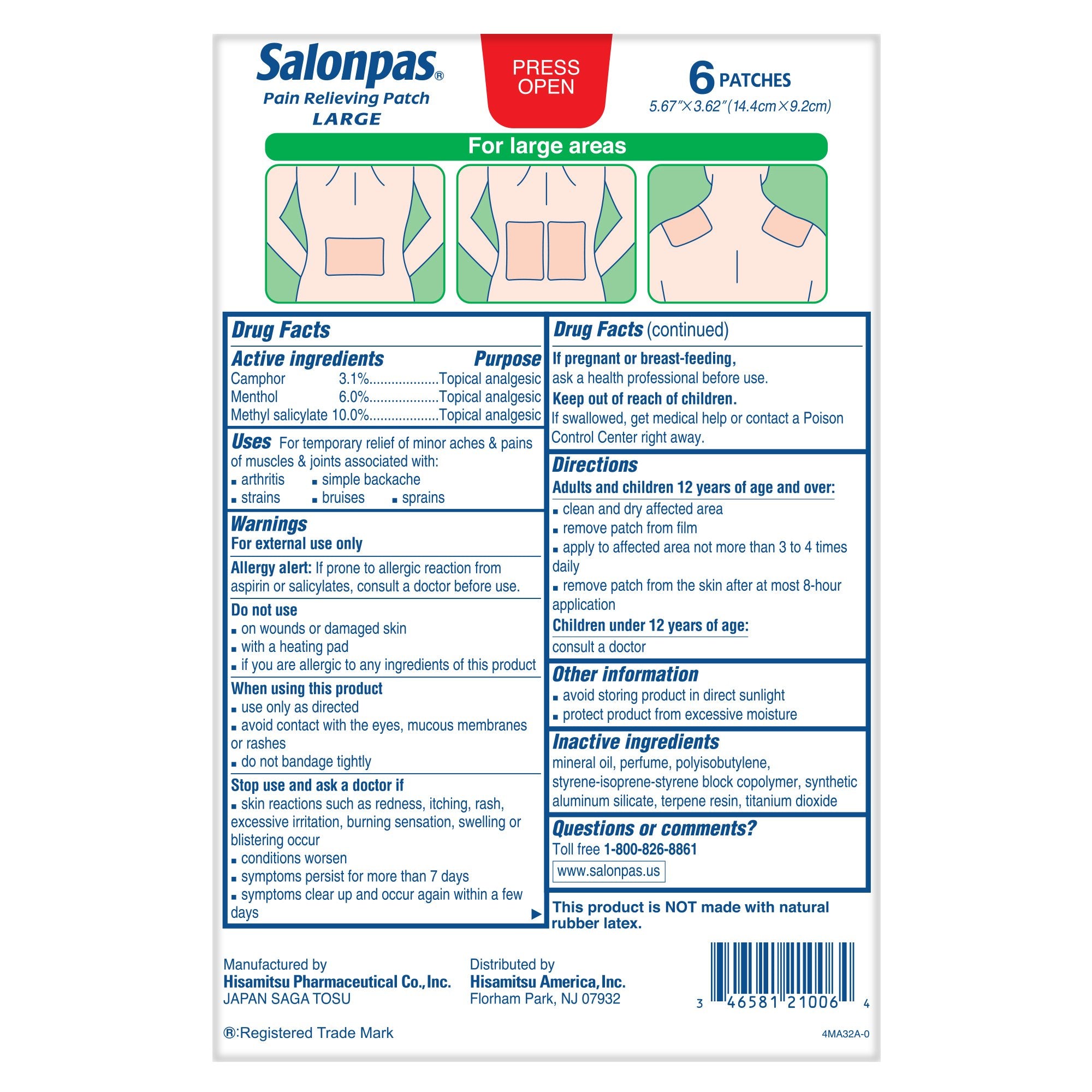 Salonpas® Pain Relieving Patches Large