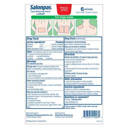 Salonpas® Pain Relieving Patches Large