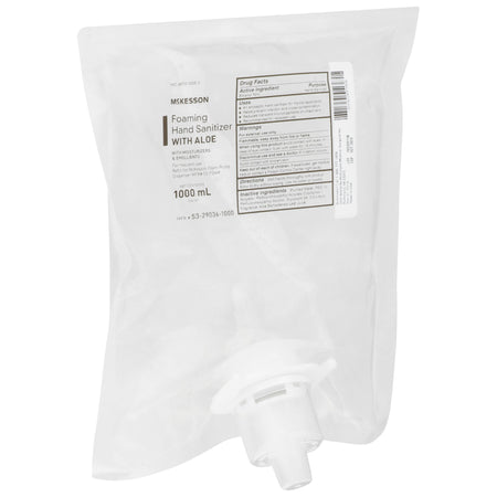 McKesson Foaming Hand Sanitizer with Aloe 1000 mL, Refill-"Hand Sanitizer with Aloe McKesson 1,000 mL Ethyl Alcohol Foaming Dispenser Refill Bag"