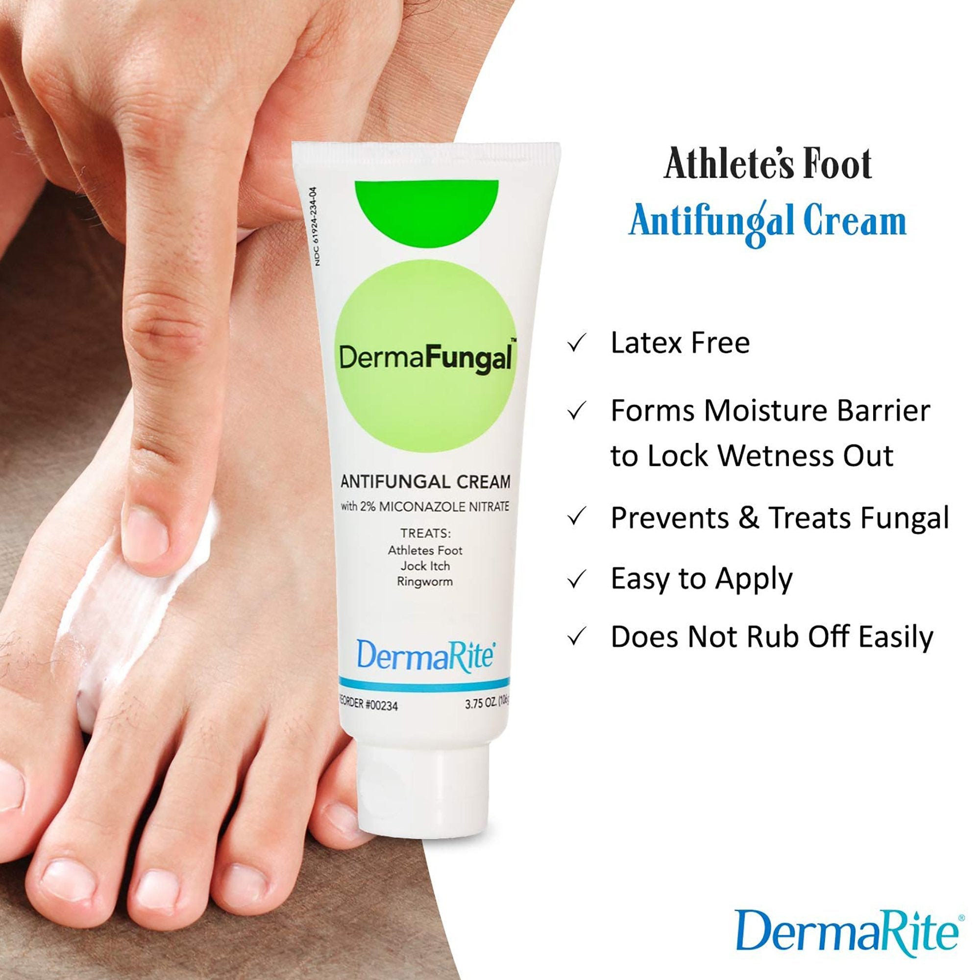 DermaFungal Miconazole Nitrate Antifungal Cream-Antifungal DermaFungal 2% Strength Cream 3.75 oz. Tube