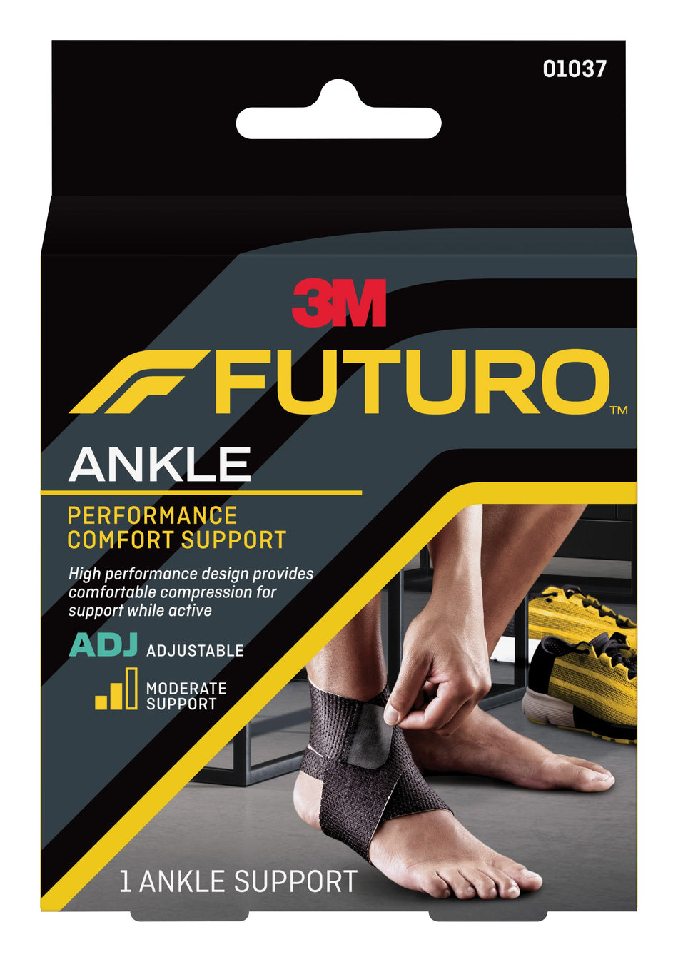 3M Futuro Ankle Brace, Low Profile, Black, One Size Fits Most-Ankle Support 3M Futuro One Size Fits Most Foot