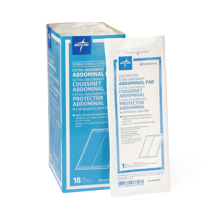 Medline Sterile Abdominal Pad, 8 x 10 Inch-Abdominal Pad Medline 8 X 10 Inch Sterile 1 per Pack