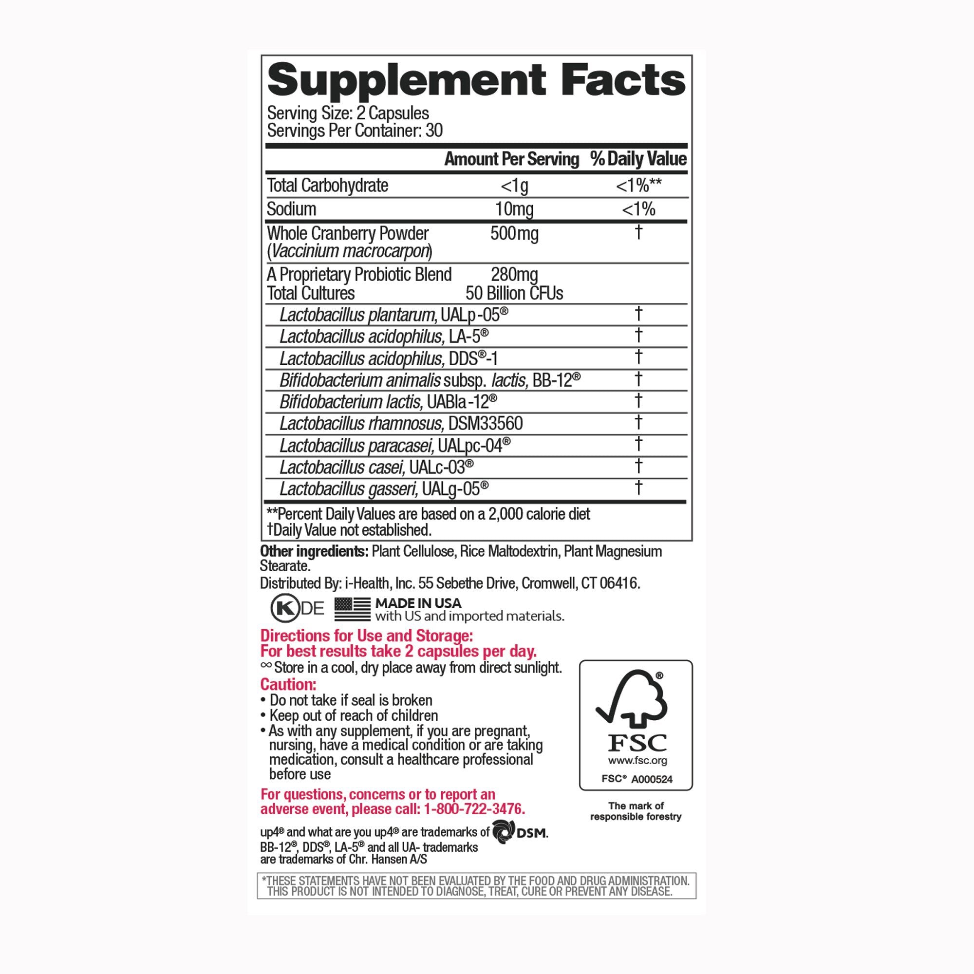up4® Probiotics Women's Urinary Tract + Vaginal + Digestive + Immune Support