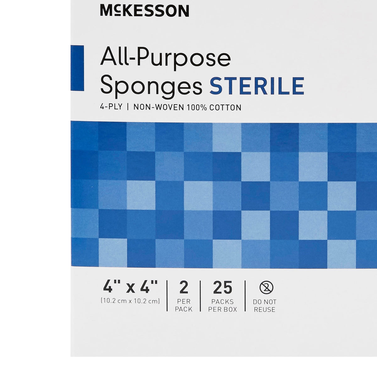 McKesson Sterile Nonwoven Sponge, 4 x 4 Inch, 4-Ply-Nonwoven Sponge McKesson 4 X 4 Inch 4-Ply Sterile 2 per Pack