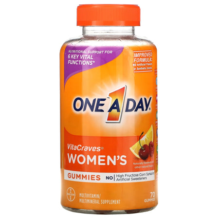 One-A-Day VitaCraves Women's Multi Gummies-Multivitamin Supplement VitaCraves Women's Gummy 80 per Bottle Assorted Fruit Flavor