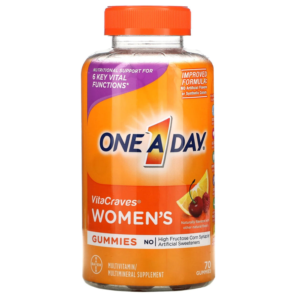 One-A-Day VitaCraves Women's Multi Gummies-Multivitamin Supplement VitaCraves� Women's Gummy 80 per Bottle Assorted Fruit Flavor