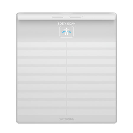 Withings Body Scan Wifi Smart Scale, White-Segmental Body Composition Step On Withings LCD Display 440 lbs. / 200 kg White
