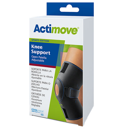 Actimove Sports Edition Knee Support, One Size Fits Most Adults-Knee Support Actimove Sports Edition One Size Fits Most Pull-On / Hook and Loop Strap Closure 11-1/2 to 16-1/8 Inch Knee Circumference Left or Right Knee