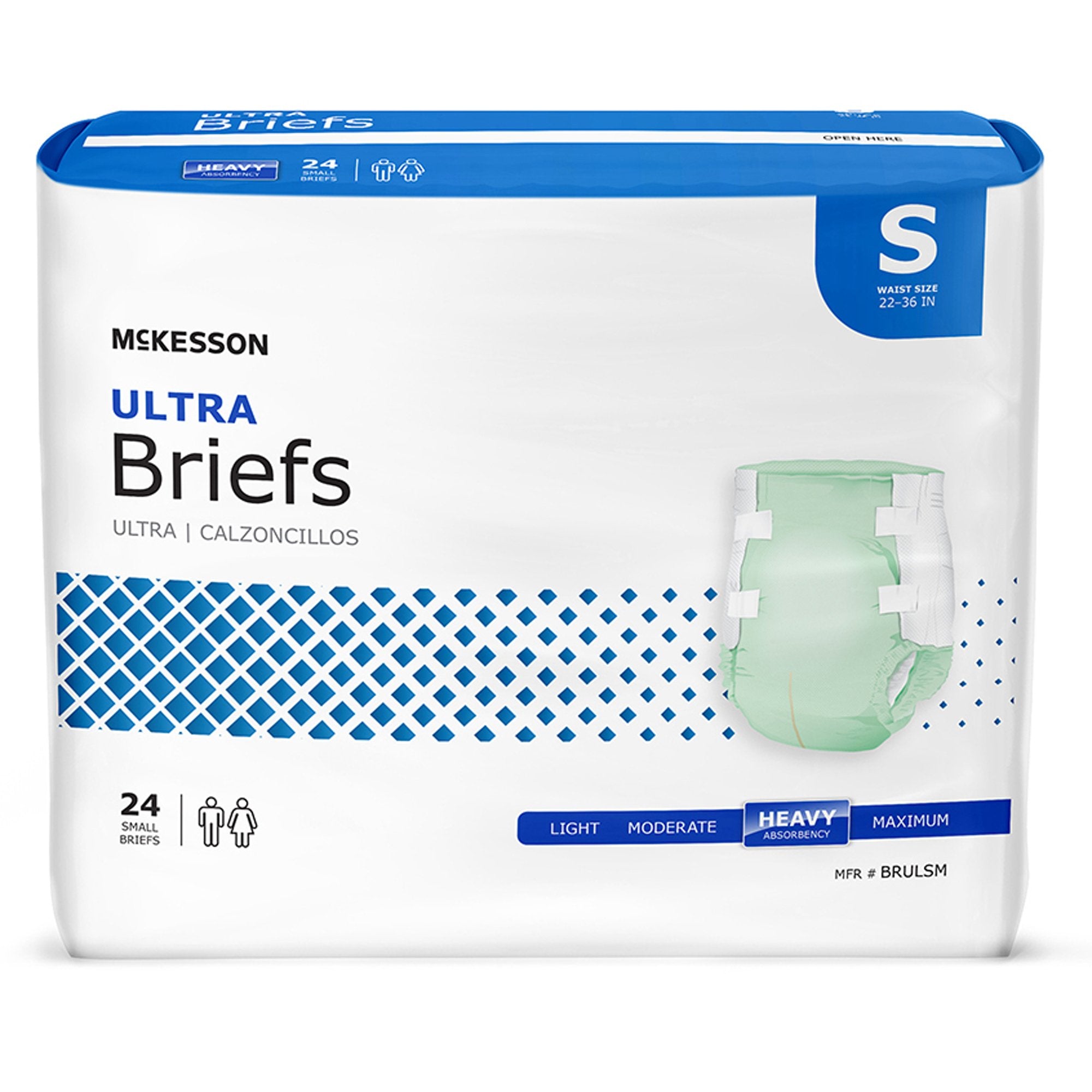 McKesson Ultra Heavy Absorbency Incontinence Brief, Small-Unisex Adult Incontinence Brief McKesson Ultra Small Disposable Heavy Absorbency