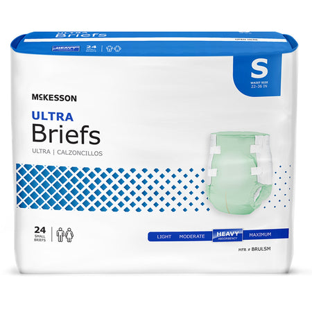 McKesson Ultra Heavy Absorbency Incontinence Brief, Small-Unisex Adult Incontinence Brief McKesson Ultra Small Disposable Heavy Absorbency