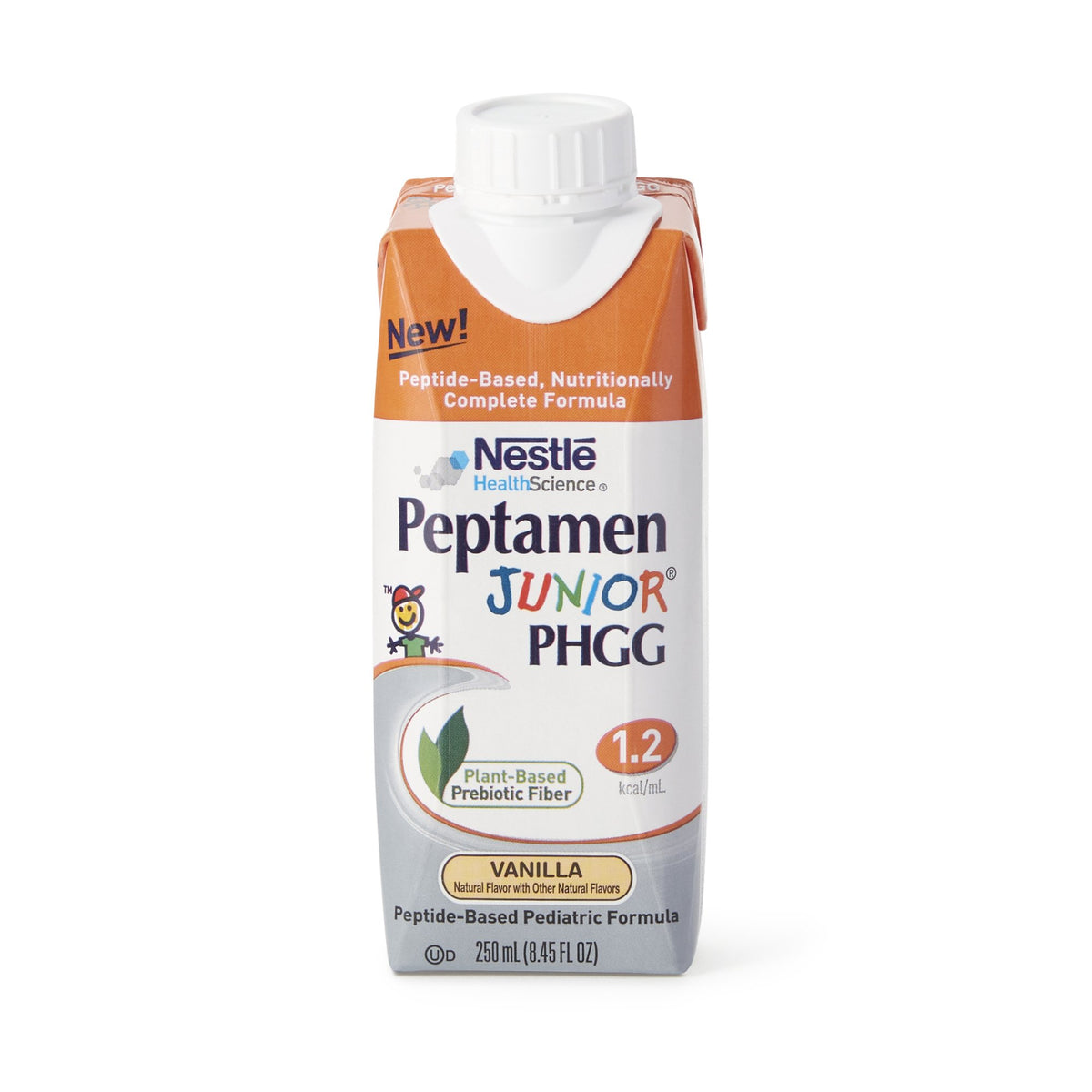 Peptamen Junior PHGG Peptide-Based Pediatric Formula, Vanilla, 8.45-ounce carton-Pediatric Oral Supplement Peptamen Junior PHGG Vanilla Flavor 8.45 oz. Carton Liquid PHGG Fiber Impaired GI Function