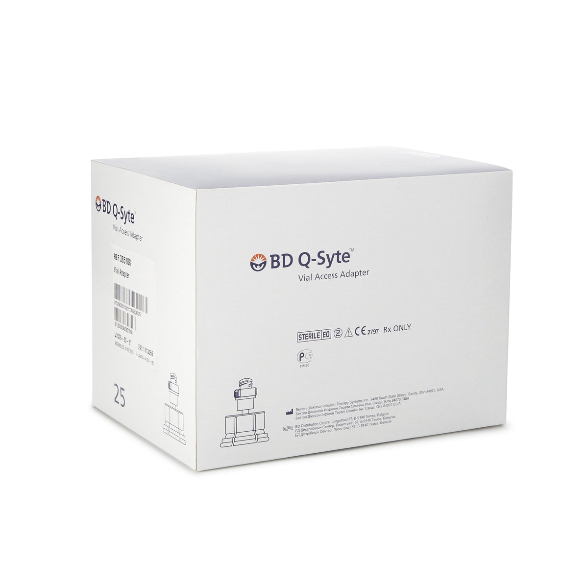 Q-Syte Vial Access Adapter-Needleless Connector Q-Syte Negative Displacement