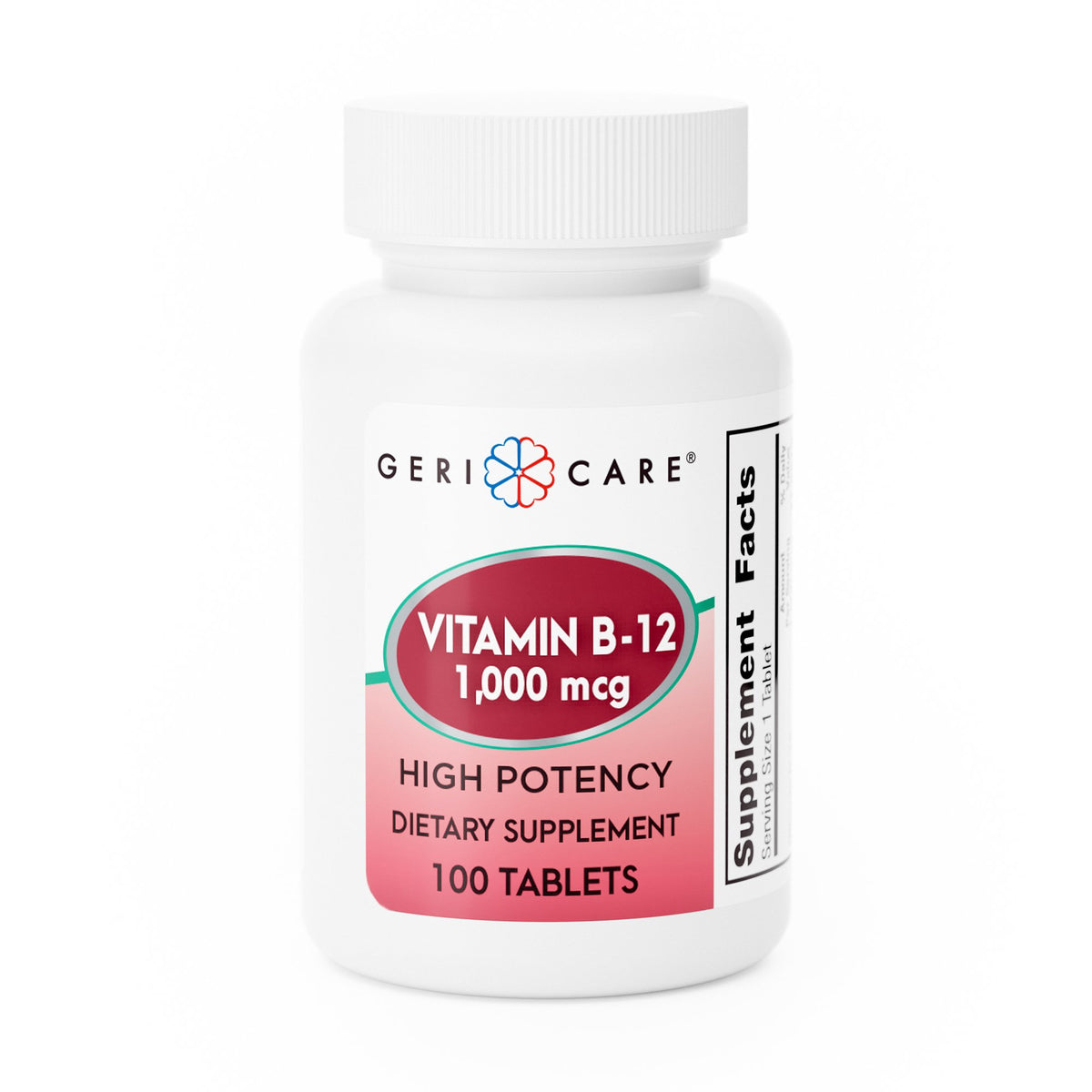 Geri-Care Vitamin B-12 Supplement-"Vitamin Supplement Geri-Care Vitamin B12 1,000 mcg Strength Tablet 100 per Bottle"
