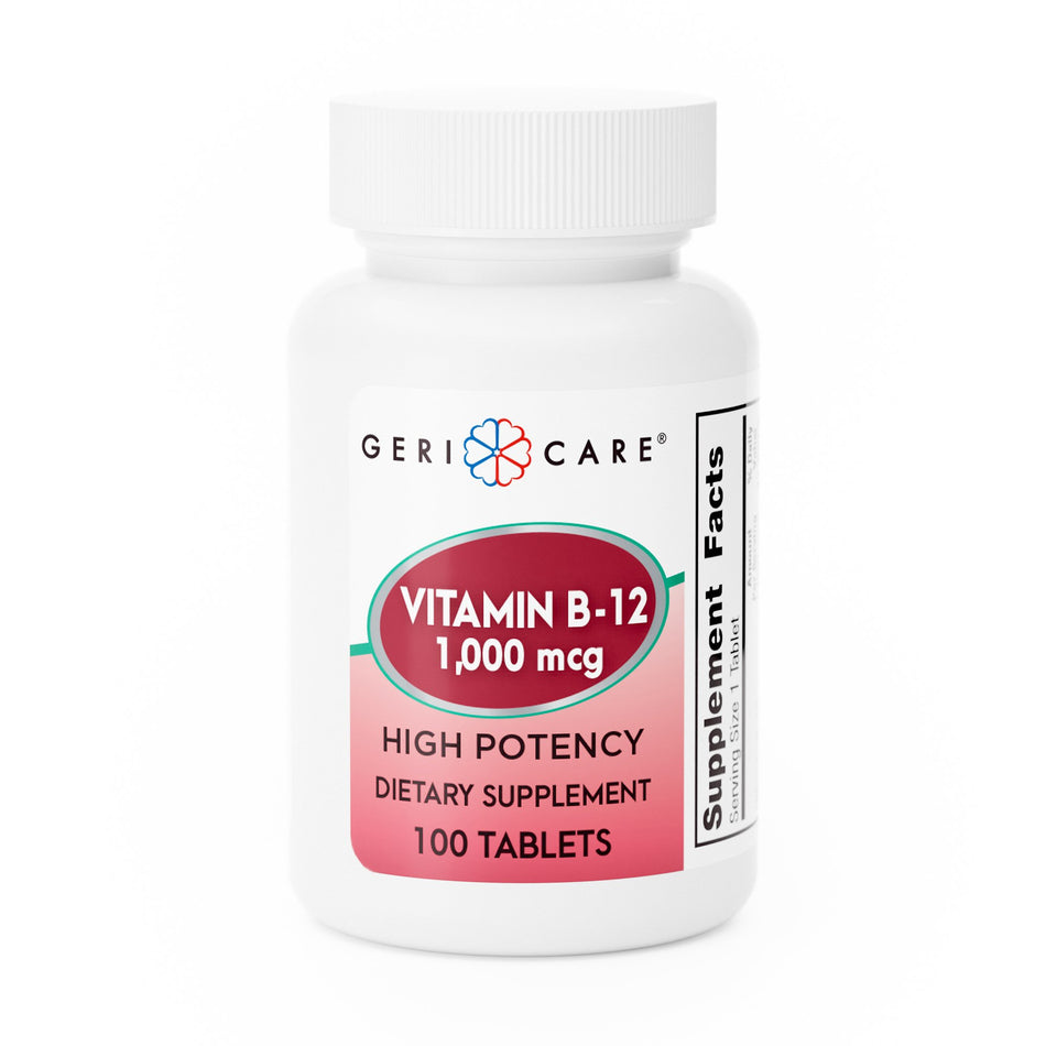 Geri-Care Vitamin B-12 Supplement-"Vitamin Supplement Geri-Care Vitamin B12 1,000 mcg Strength Tablet 100 per Bottle"