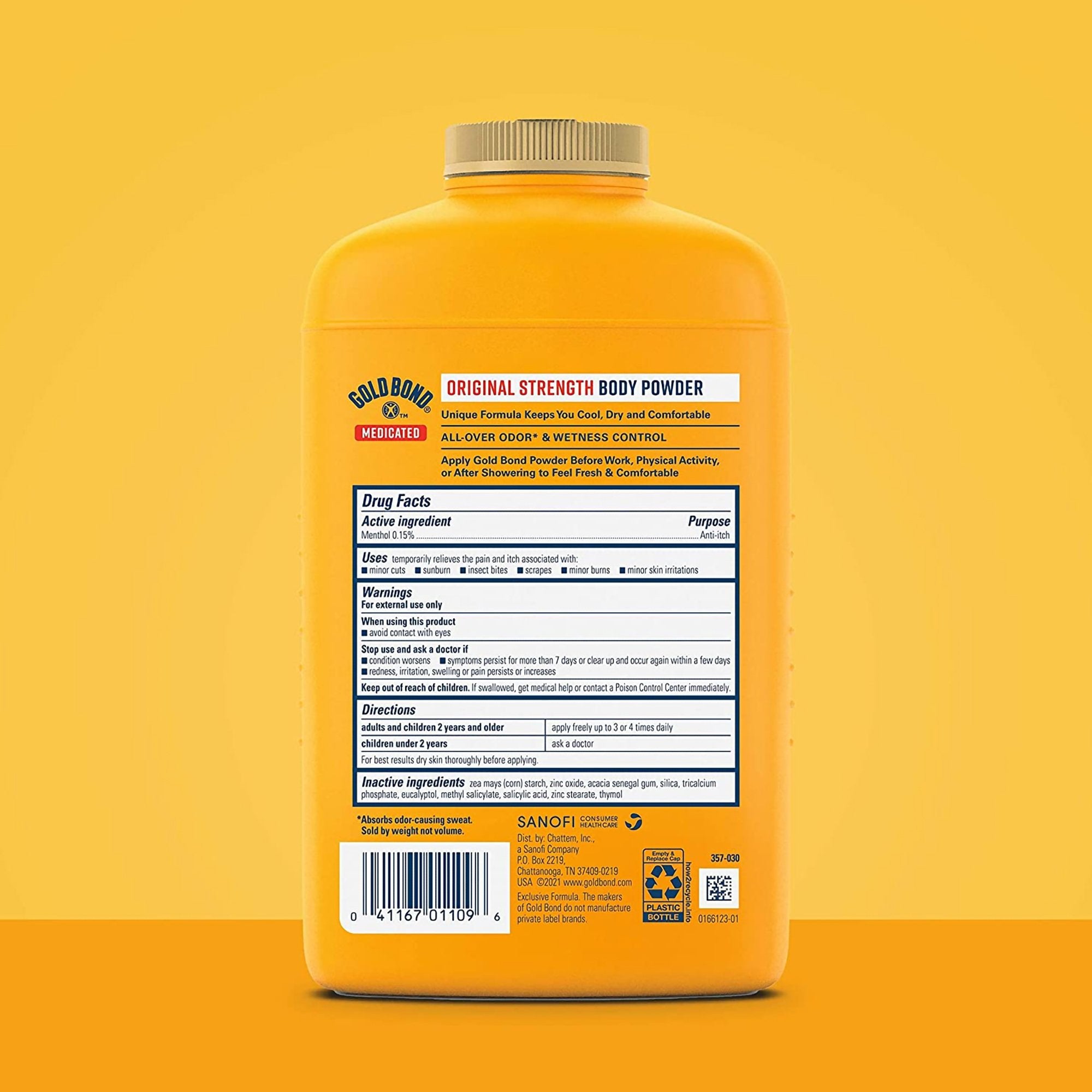 Gold Bond Original Strength Medicated Body Powder, 10 oz.-Body Powder Gold Bond 10 oz. Menthol Scent Shaker Bottle Menthol
