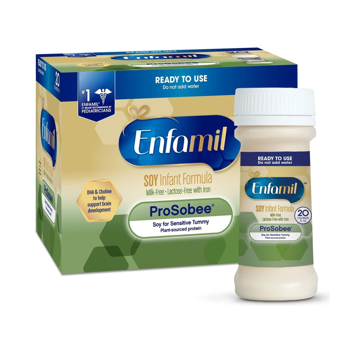 Enfamil ProSobee Infant Formula, 2 oz. Ready to Use Nursette Bottle-Infant Formula Enfamil ProSobee Unflavored 2 oz. Nursette Bottle Liquid Soy Lactose Intolerance