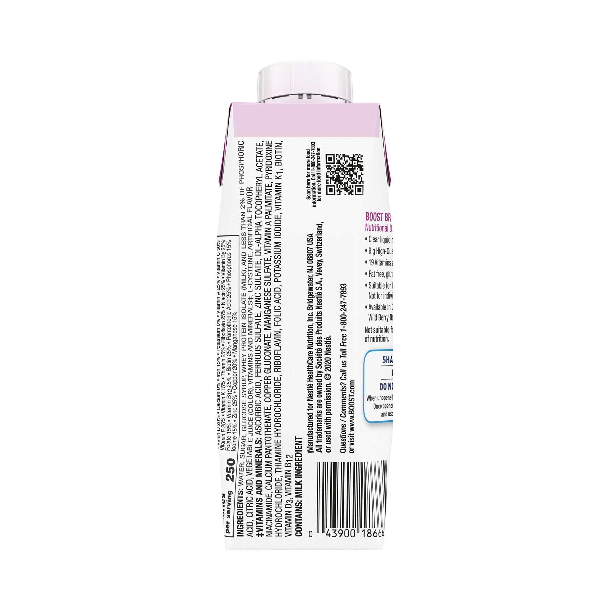 Boost Breeze® Wild Berry Nutritional Drink, 8-ounce Carton - Nutritionals and Feeding Supplies>Nutritionals>Oral Supplemen...