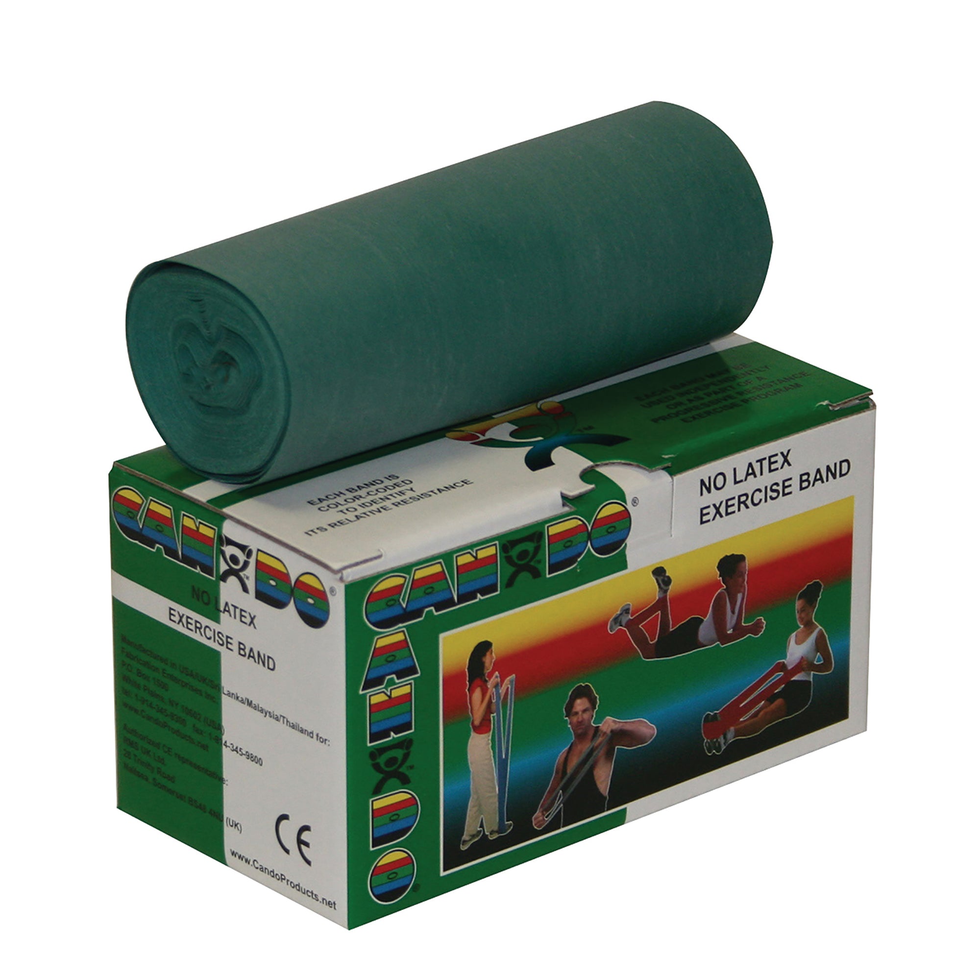 CanDo Exercise Resistance Band, Green, 5 Inch x 6 Yard, Medium Resistance-Exercise Resistance Band CanDo Green 5 Inch X 6 Yard Medium Resistance