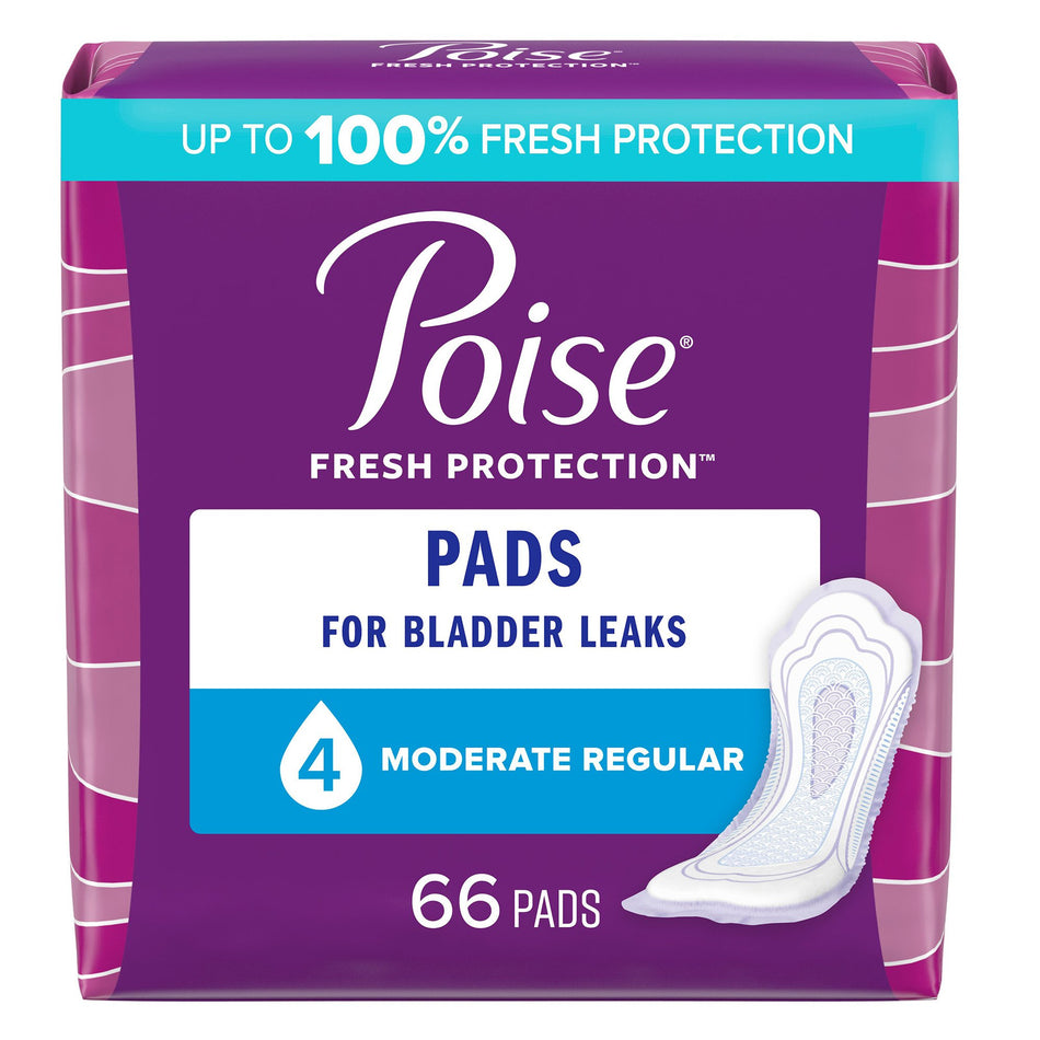 Poise Moderate Absorbency Bladder Control Pad, Regular Length-Bladder Control Pad Poise Fresh Protection 10.47 Inch Length Moderate Absorbency Sodium Polyacrylate Core One Size Fits Most