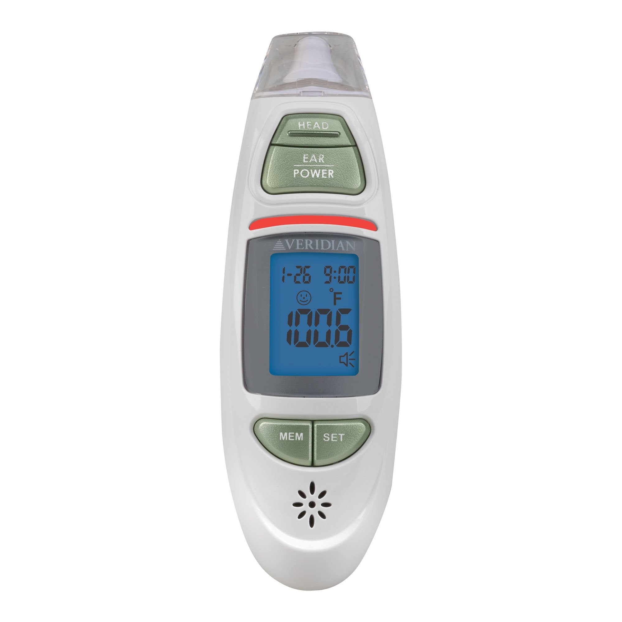 Veridian Infrared Thermometer, Tympanic Ear Digital Talking Thermometer-Non-Contact Skin Surface Thermometer Veridian Infrared Skin Probe Handheld