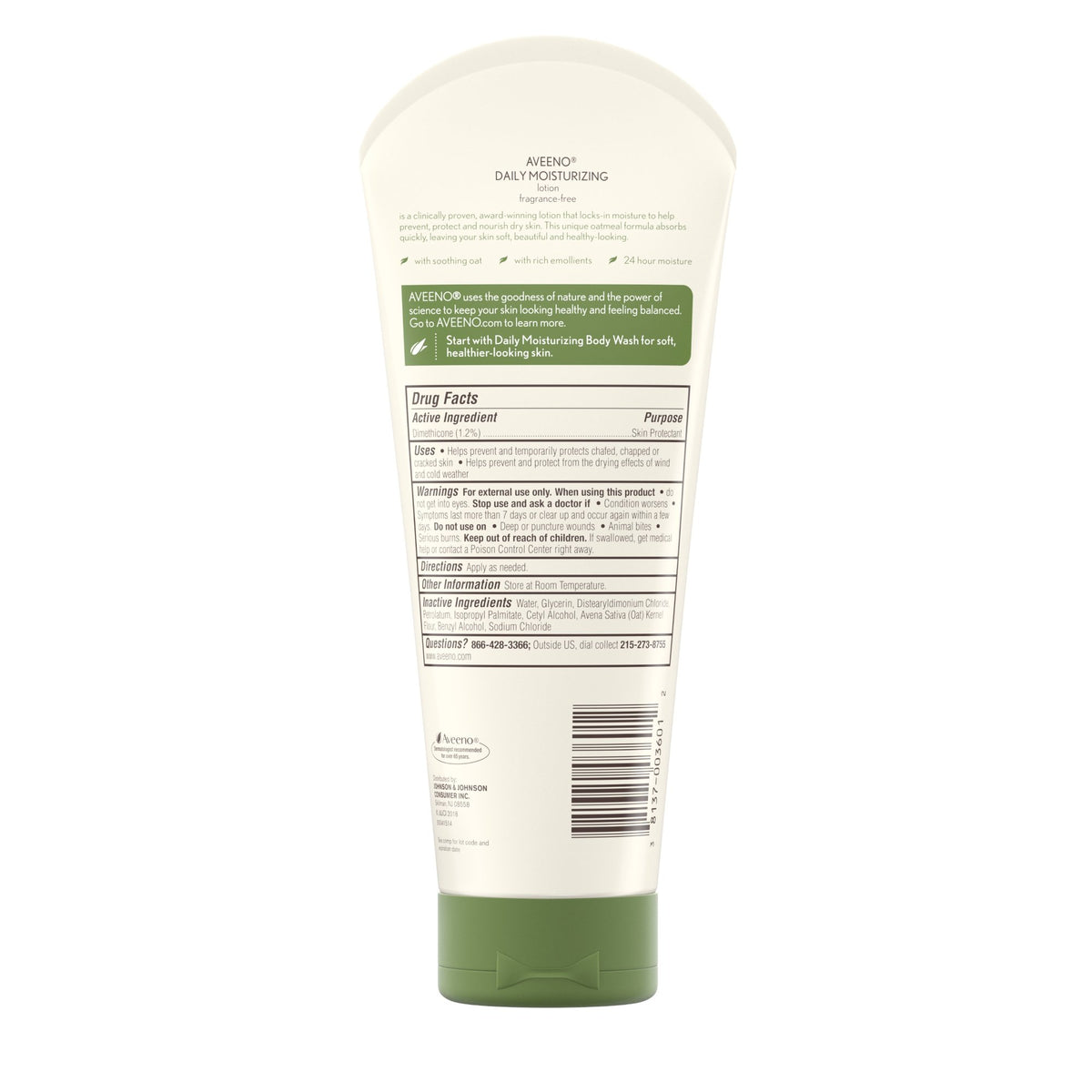 Aveeno Daily Moisturizing Body Lotion, 8 oz. Tube-Hand and Body Moisturizer Aveeno Active Naturals 8 oz. Tube Unscented Cream