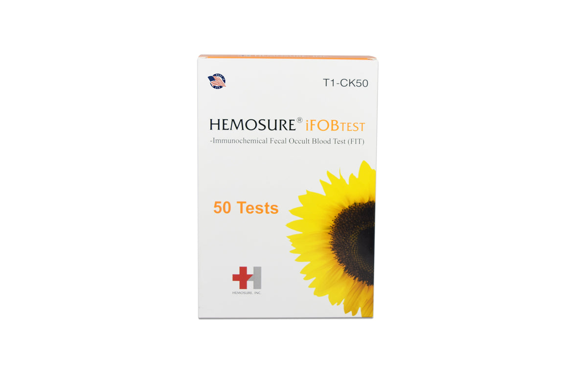 Hemosure Fecal Occult Blood (iFOB or FIT) Colorectal Cancer Screening Test Kit-Cancer Screening Test Kit Hemosure Fecal Occult Blood Test (iFOB or FIT) 50 Tests CLIA Waived