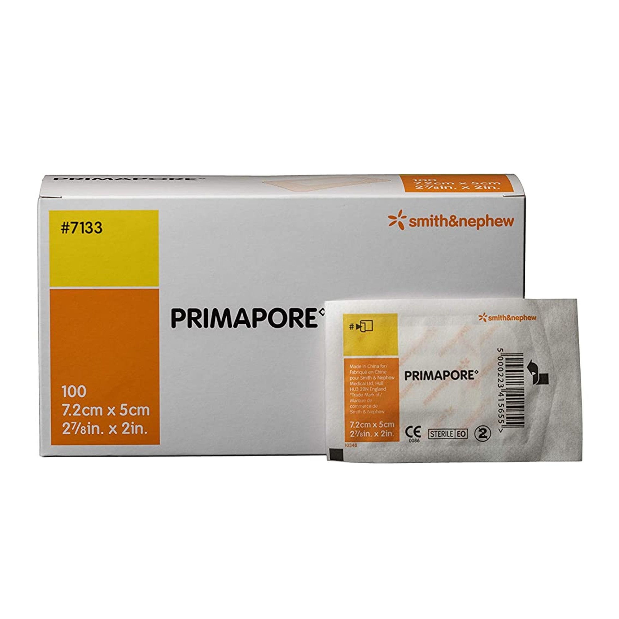 Primapore White Adhesive Dressing, 2 x 3 Inch-Island Dressing Primapore 2 X 3 Inch Rectangle Sterile
