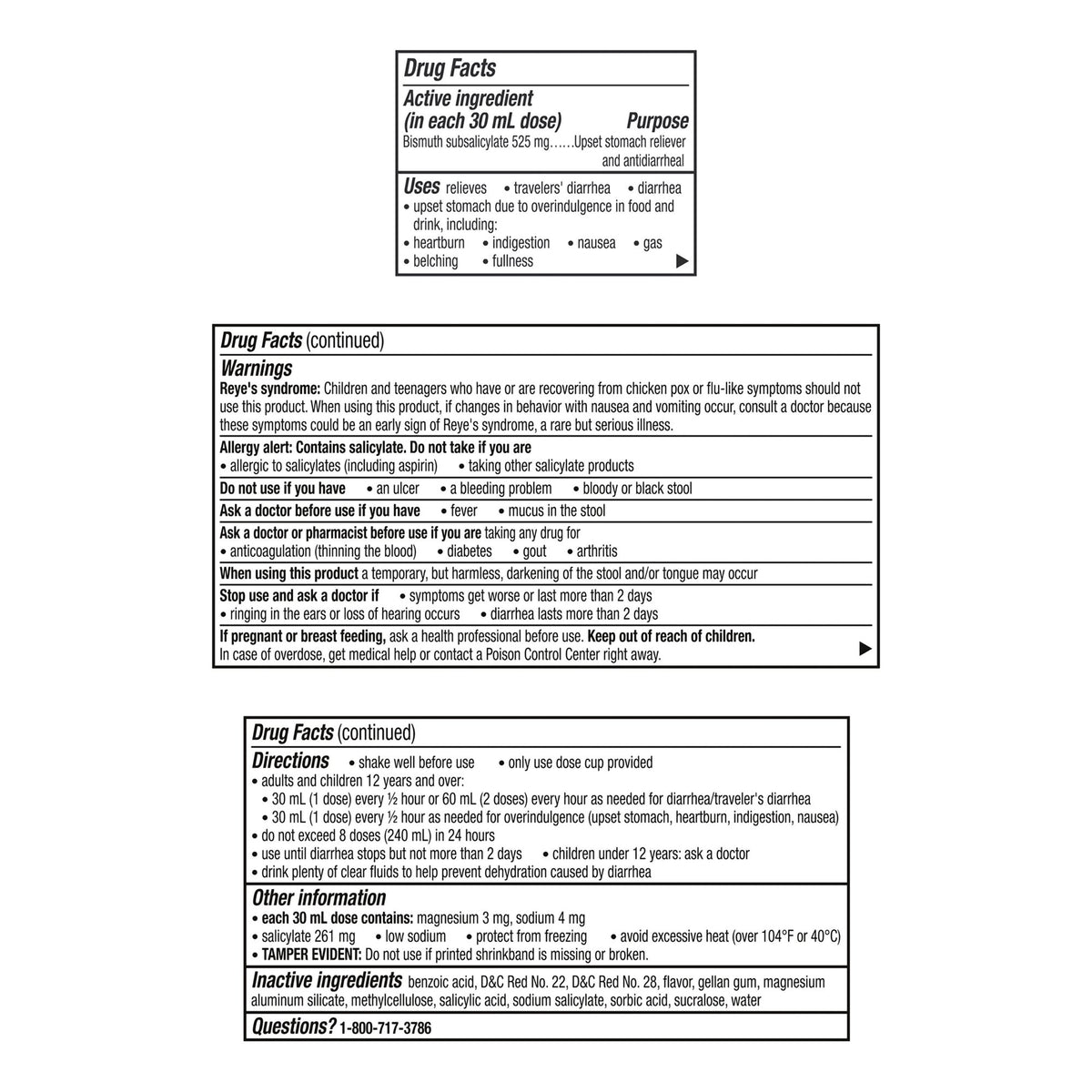 Pepto Bismol Bismuth Subsalicylate Liquid-Anti-Diarrheal Pepto Bismol 262 mg Strength Liquid 4 oz.