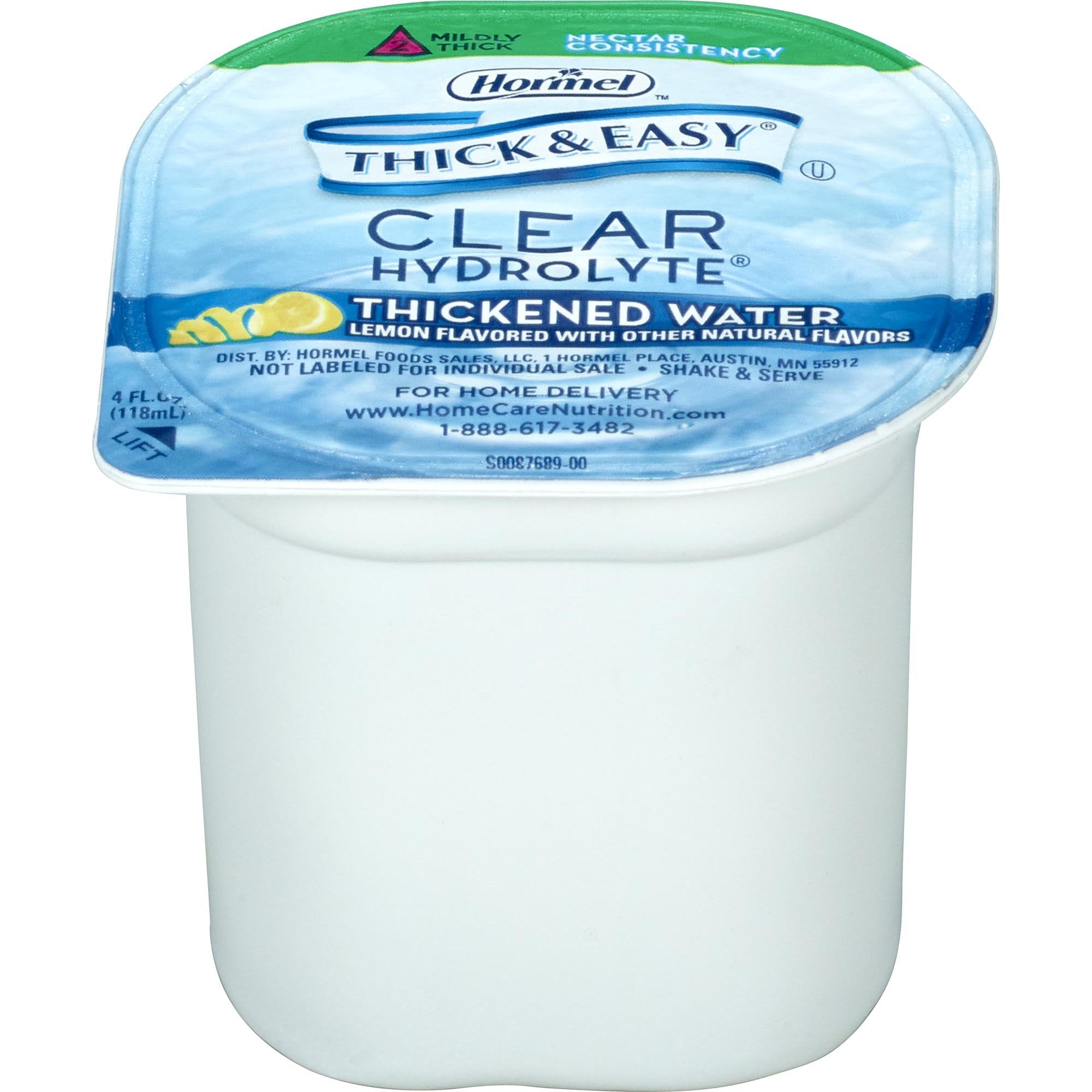 Thick & Easy Hydrolyte Nectar Consistency Lemon Thickened Water, 4-ounce Cup-Thickened Water Thick & Easy Hydrolyte 4 oz. Portion Cup Lemon Flavor Liquid IDDSI Level 2 Mildly Thick