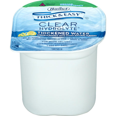 Thick & Easy Hydrolyte Nectar Consistency Lemon Thickened Water, 4-ounce Cup-Thickened Water Thick & Easy Hydrolyte 4 oz. Portion Cup Lemon Flavor Liquid IDDSI Level 2 Mildly Thick
