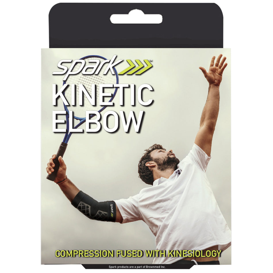Spark Kinetic Elbow Support, Medium-Elbow Support Spark Kinetic Medium Pull-On Sleeve Left or Right Elbow 10-1/2 to 12-1/0 Inch Elbow Circumference Black