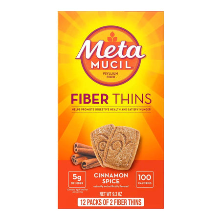 Metamucil Fiber Supplement Cinnamon Spice Flavor Wafer-Fiber Supplement Metamucil Cinnamon Spice Flavor Wafer 24 per Box 5 mg Strength Wheat Flour / Sucrose / Corn Oil / Psyllium Husk