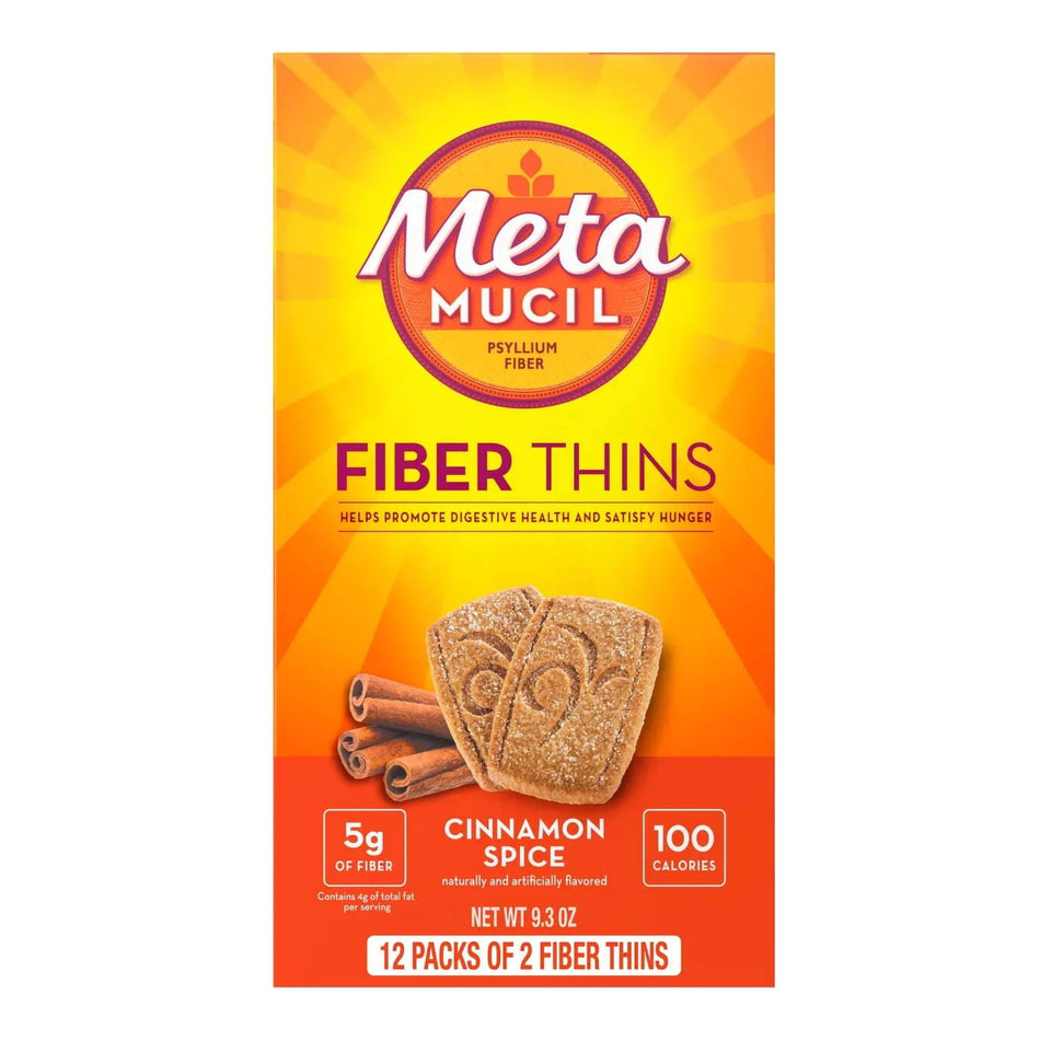 Metamucil Fiber Supplement Cinnamon Spice Flavor Wafer-Fiber Supplement Metamucil Cinnamon Spice Flavor Wafer 24 per Box 5 mg Strength Wheat Flour / Sucrose / Corn Oil / Psyllium Husk