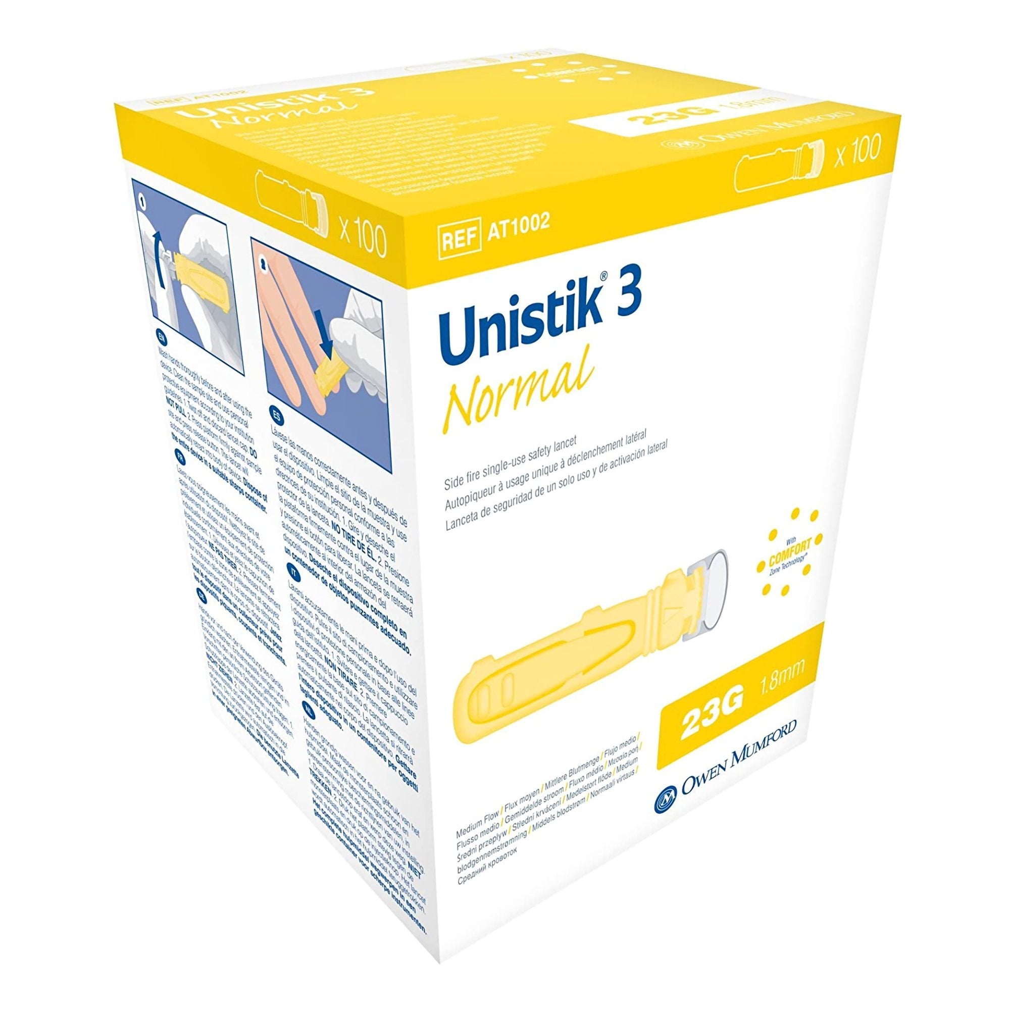 Unistik® 3 Normal Safety Lancet - Diagnostic Instruments and Supplies>Diabetes Monitoring>Lancets and Lancing Devices - Ow...