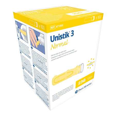Unistik® 3 Normal Safety Lancet - Diagnostic Instruments and Supplies>Diabetes Monitoring>Lancets and Lancing Devices - Ow...