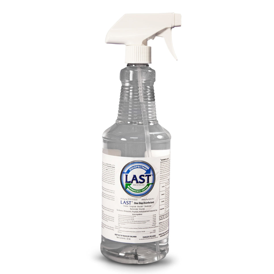 LAST Microbiostatic One-Step Surface Disinfectant Cleaner , 32-ounce pump bottle-Last Microbiostatic Surface Disinfectant Cleaner Bactericidal Manual Pump Liquid 32 oz. Bottle Scented NonSterile