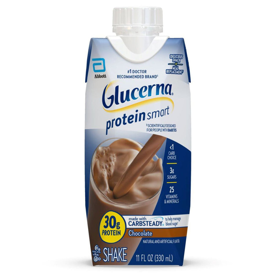 Oral Supplement Glucerna® Protein Smart Shake Chocolate Flavor Liquid 11 oz. Reclosable Carton