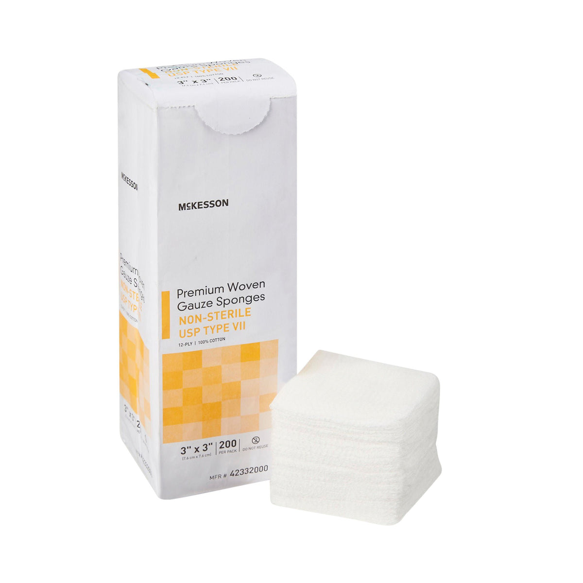 McKesson USP Type VII Gauze Sponge, 3 x 3 Inch, 12-Ply - Wound Care>General Wound Care>General Purpose Dressings>Gauze Dre...