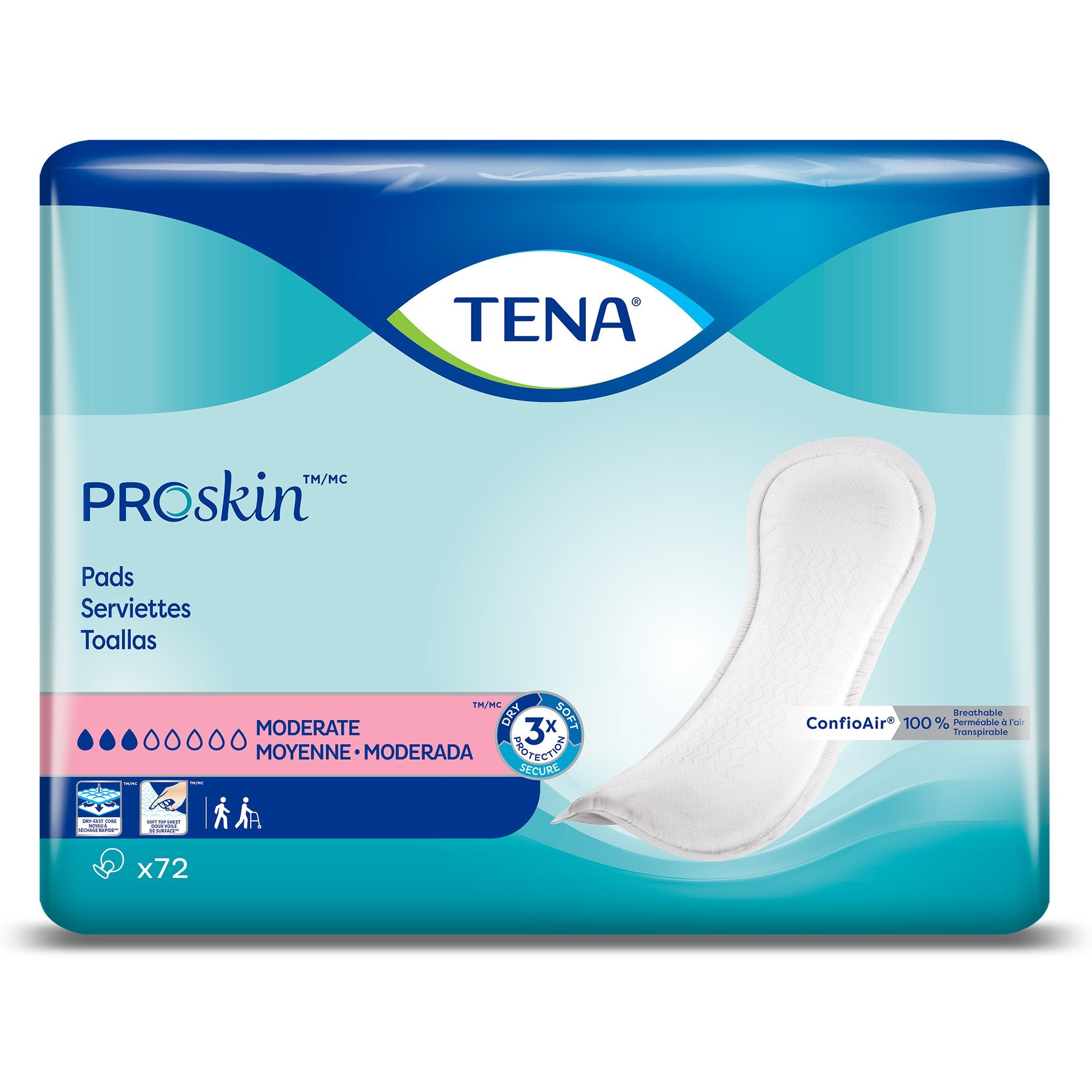 TENA Bladder Control Pads, Moderate Absorbency - Incontinence>Incontinence Liners and Pads - Essity HMS North America Inc