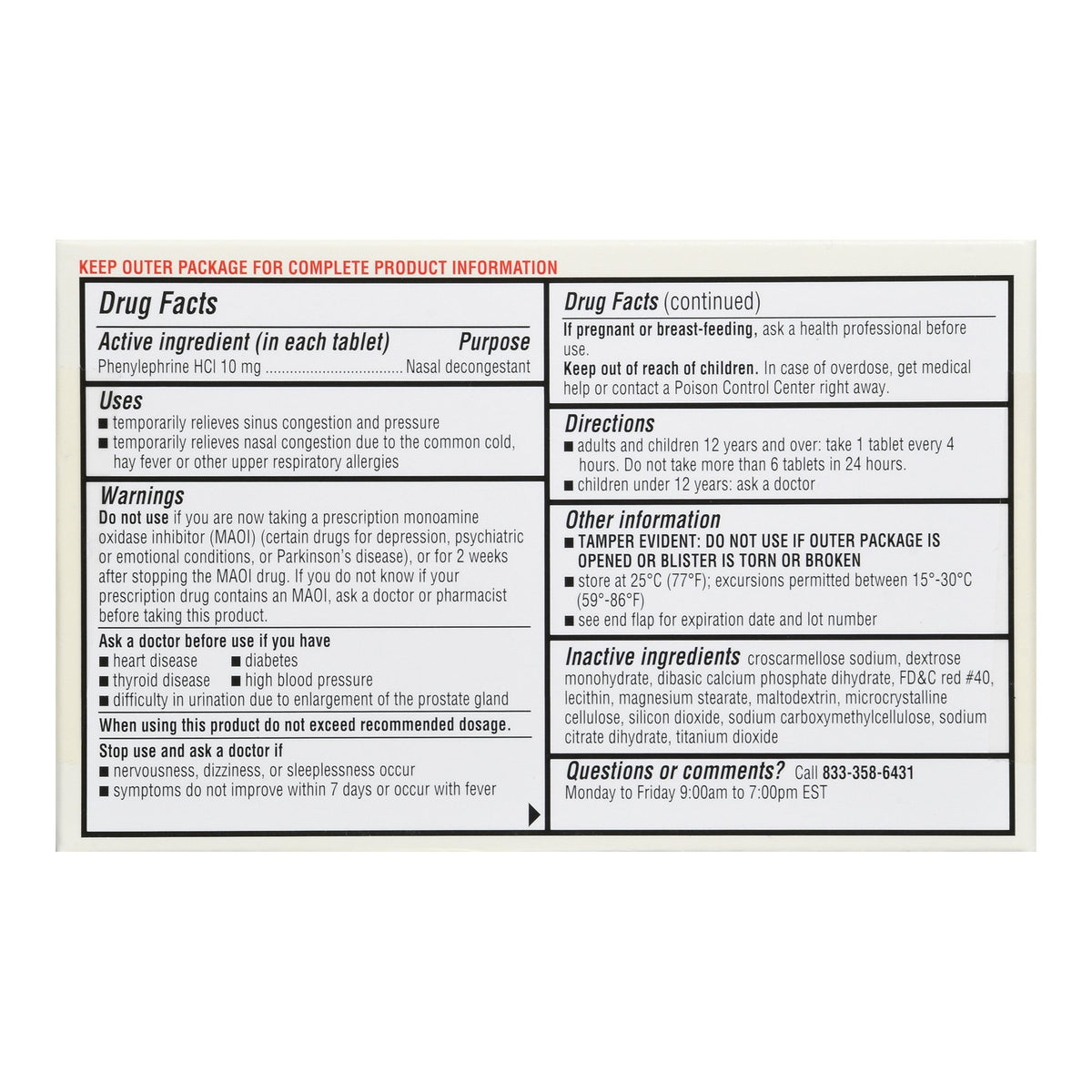 Foster & Thrive Nasal Decongestant PE Tablets Maximum Strength-Sinus Relief Foster & Thrive 10 mg Strength Tablet 36 per Bottle