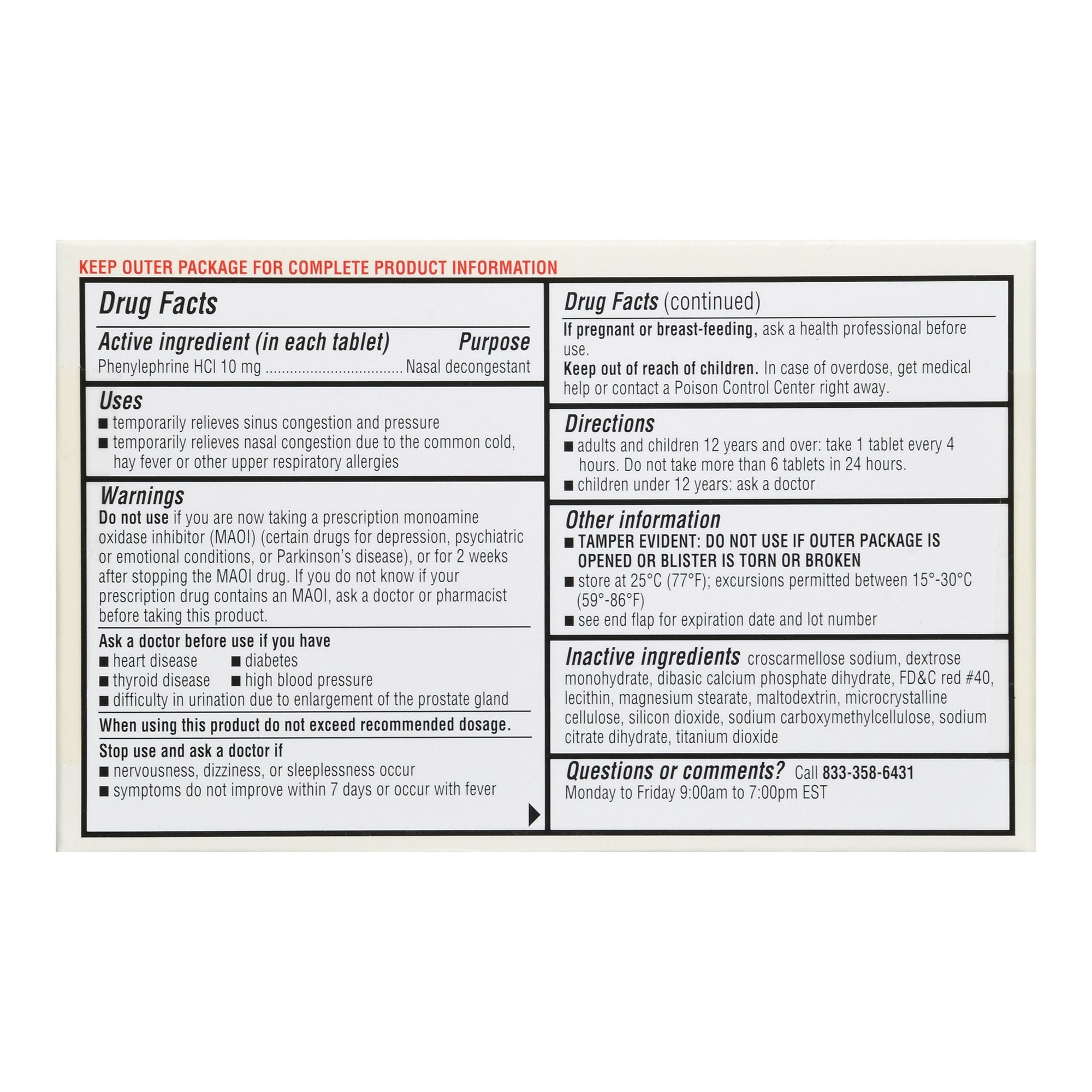 Foster & Thrive Nasal Decongestant PE Tablets Maximum Strength-Sinus Relief Foster & Thrive 10 mg Strength Tablet 36 per Bottle