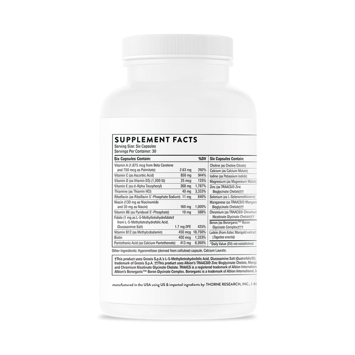 Thorne Women's Multi 50+ Dietary Supplement-Multivitamin Supplement THORNE Women's Multi 50+ Various Strengths Capsule 180 per Bottle